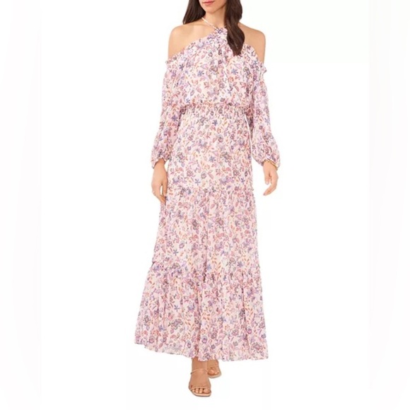 1.State Women's XL Smocked Waist Floral Halter Maxi Dress NEW *Flaw - READ* - Picture 1 of 15